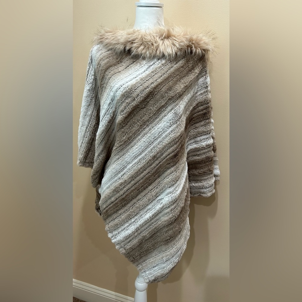 Faux Fur Poncho. One size fits most.